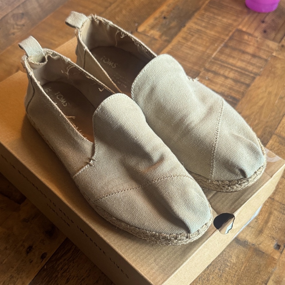 Toms Khaki Canvas Slip-On Shoes
